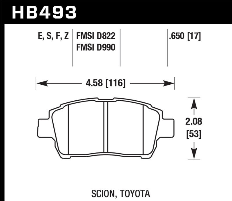 Toyota xB Brake Pad Sets - Front - Hawk Performance - Blue 9012 - `04-`07